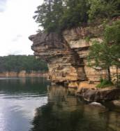 Awesome climb deep water to fall into and just beautiful scenery all around / Summersville Lake
